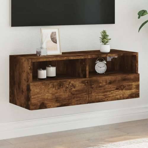 Zidni TV ormarić boja dimljenog hrasta 80 x 30 x 30 cm drveni - Dimljeni hrast 1 80 cm Cijena