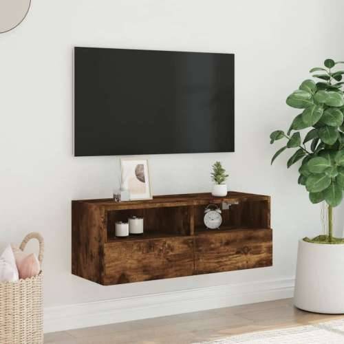 Zidni TV ormarić boja dimljenog hrasta 80 x 30 x 30 cm drveni - Dimljeni hrast 1 80 cm Cijena