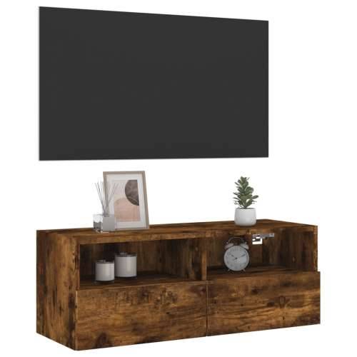 Zidni TV ormarić boja dimljenog hrasta 80 x 30 x 30 cm drveni - Dimljeni hrast 1 80 cm Cijena