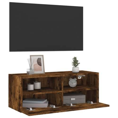 Zidni TV ormarić boja dimljenog hrasta 80 x 30 x 30 cm drveni - Dimljeni hrast 1 80 cm Cijena