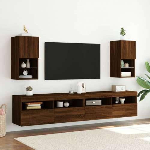 TV ormarić s LED svjetlima smeđi boja hrasta 30,5x30x60 cm - Smeđi hrast 1 60 cm 30.5 cm Cijena