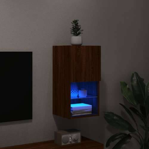 TV ormarić s LED svjetlima smeđi boja hrasta 30,5x30x60 cm - Smeđi hrast 1 60 cm 30.5 cm Cijena