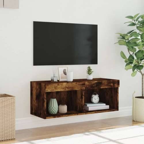 TV ormarić s LED svjetlima boja dimljenog hrasta 80x30x30 cm - Dimljeni hrast 1 80 cm Cijena
