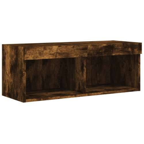 TV ormarić s LED svjetlima boja dimljenog hrasta 80x30x30 cm - Dimljeni hrast 1 80 cm Cijena