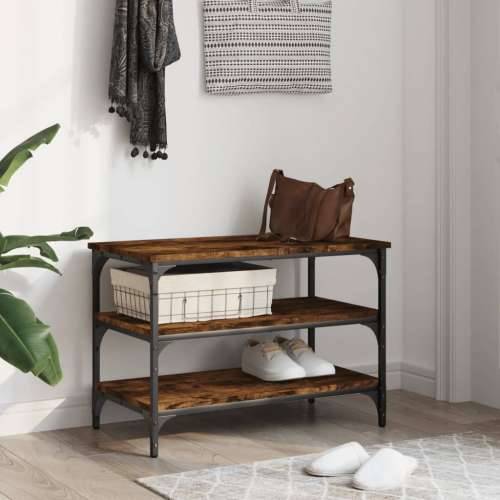 Klupa za cipele boja dimljenog hrasta 70x38,5x49 cm drvena - Dimljeni hrast 70 x 38.5 x 49 cm Cijena