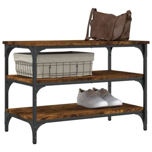 Klupa za cipele boja dimljenog hrasta 70x38,5x49 cm drvena - Dimljeni hrast 70 x 38.5 x 49 cm Cijena