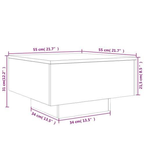 Stolić za kavu siva boja hrasta 55x55x31 cm konstruirano drvo - Sivi hrast sonoma 55 x 55 x 31 cm 1 Cijena