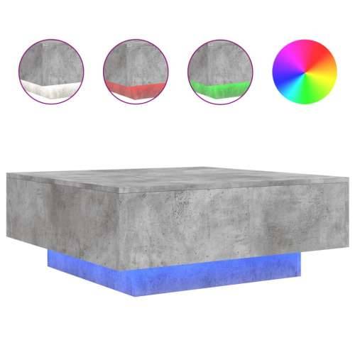 Stolić za kavu s LED svjetlima sivi boja betona 80x80x31 cm - Beton siva 80 x 80 x 31 cm 1 Cijena