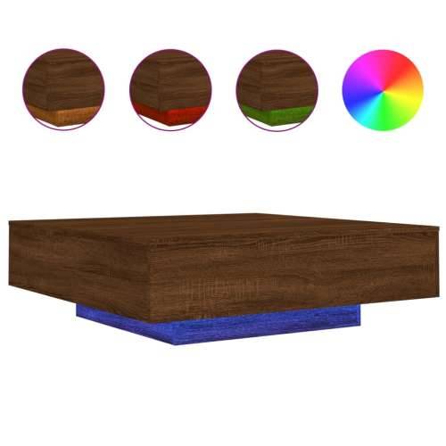 Stolić za kavu s LED svjetlima smeđi hrast 100x100x31 cm - Smeđi hrast 100 x 100 x 31 cm 1 Cijena