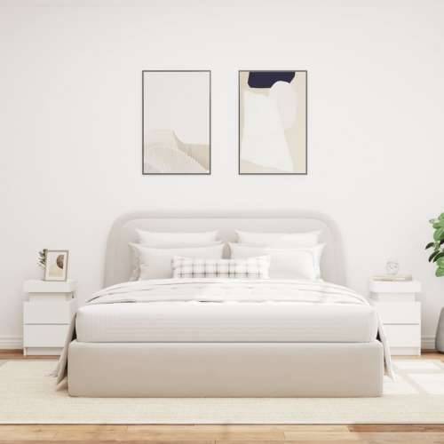 Noćni ormarići s LED svjetlima 2 kom bijeli 35 x 39 x 55 cm - Bijela 2 Cijena
