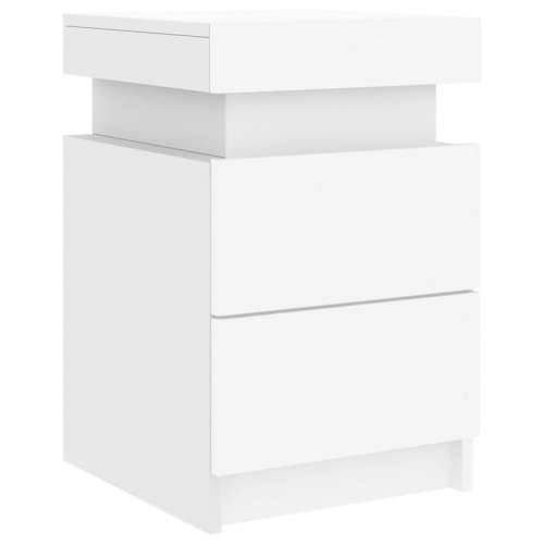 Noćni ormarići s LED svjetlima 2 kom bijeli 35 x 39 x 55 cm - Bijela 2 Cijena