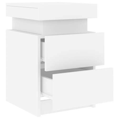 Noćni ormarići s LED svjetlima 2 kom bijeli 35 x 39 x 55 cm - Bijela 2 Cijena