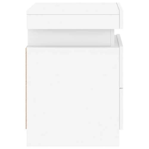 Noćni ormarići s LED svjetlima 2 kom bijeli 35 x 39 x 55 cm - Bijela 2 Cijena