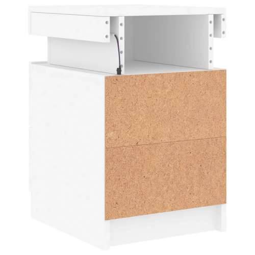 Noćni ormarići s LED svjetlima 2 kom bijeli 35 x 39 x 55 cm - Bijela 2 Cijena
