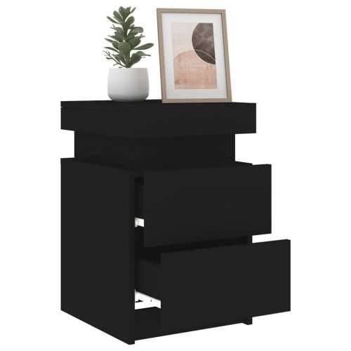 Noćni ormarići s LED svjetlima 2 kom crni 35x39x55 cm - Crna 2 Cijena