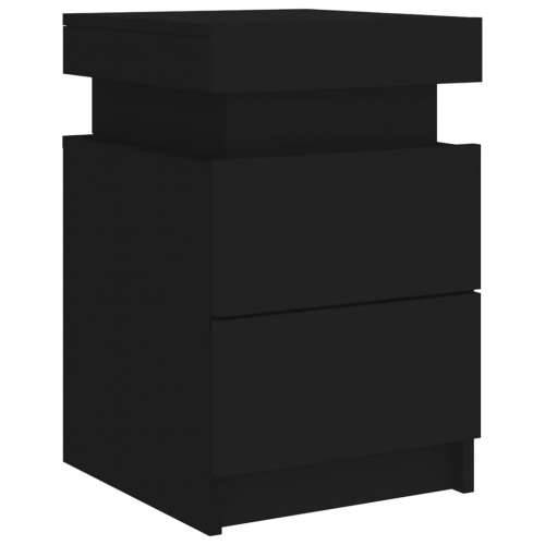 Noćni ormarići s LED svjetlima 2 kom crni 35x39x55 cm - Crna 2 Cijena