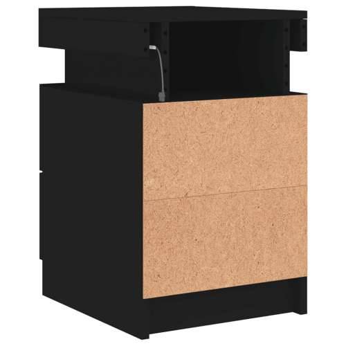 Noćni ormarići s LED svjetlima 2 kom crni 35x39x55 cm - Crna 2 Cijena
