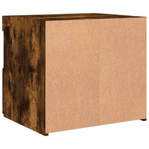 Noćni ormarić s LED svjetlima boja dimljenog hrasta 50x40x45 cm - Dimljeni hrast 1 Cijena