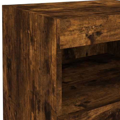 Noćni ormarić s LED svjetlima boja dimljenog hrasta 50x40x45 cm - Dimljeni hrast 1 Cijena