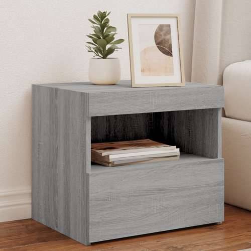 Noćni ormarić s LED svjetlima boja hrasta sonome 50x40x45 cm - Sivi hrast sonoma 1 Cijena