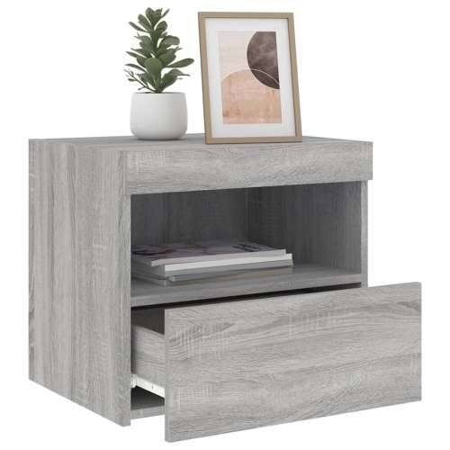 Noćni ormarić s LED svjetlima boja hrasta sonome 50x40x45 cm - Sivi hrast sonoma 1 Cijena