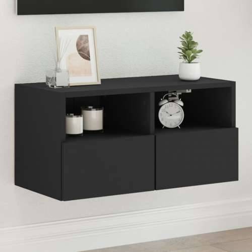 Zidni TV ormarić crni 60 x 30 x 30 cm od konstruiranog drva - Crna 1 60 cm Cijena