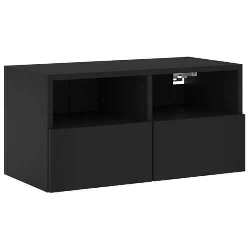 Zidni TV ormarić crni 60 x 30 x 30 cm od konstruiranog drva - Crna 1 60 cm Cijena