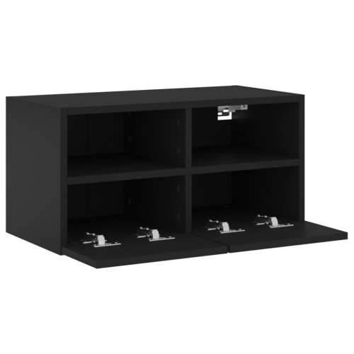 Zidni TV ormarić crni 60 x 30 x 30 cm od konstruiranog drva - Crna 1 60 cm Cijena