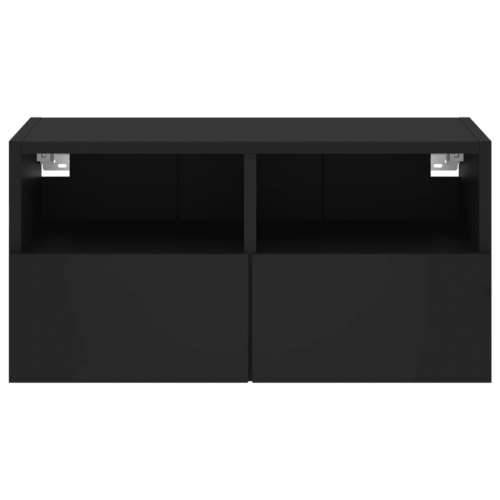Zidni TV ormarić crni 60 x 30 x 30 cm od konstruiranog drva - Crna 1 60 cm Cijena