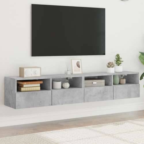 Zidni TV ormarići 2 kom siva boja betona 80 x 30 x 30 cm drveni - Beton siva 2 80 cm Cijena