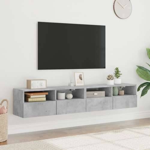 Zidni TV ormarići 2 kom siva boja betona 80 x 30 x 30 cm drveni - Beton siva 2 80 cm Cijena