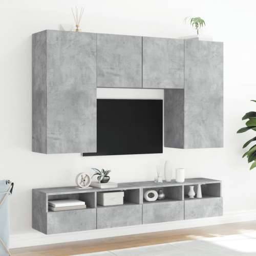 Zidni TV ormarići 2 kom siva boja betona 80 x 30 x 30 cm drveni - Beton siva 2 80 cm Cijena
