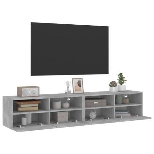 Zidni TV ormarići 2 kom siva boja betona 80 x 30 x 30 cm drveni - Beton siva 2 80 cm Cijena