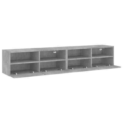 Zidni TV ormarići 2 kom siva boja betona 80 x 30 x 30 cm drveni - Beton siva 2 80 cm Cijena