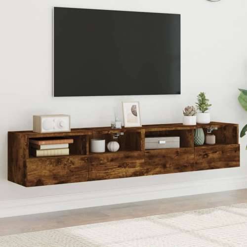 Zidni TV ormarići 2 kom boja hrasta 80 x 30 x 30 cm drveni - Dimljeni hrast 2 80 cm Cijena