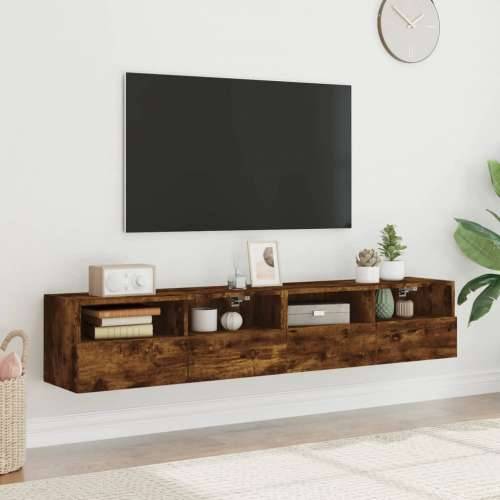 Zidni TV ormarići 2 kom boja hrasta 80 x 30 x 30 cm drveni - Dimljeni hrast 2 80 cm Cijena