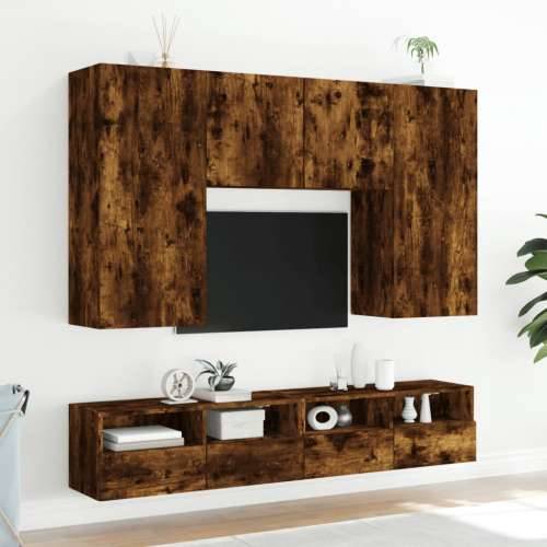 Zidni TV ormarići 2 kom boja hrasta 80 x 30 x 30 cm drveni - Dimljeni hrast 2 80 cm Cijena