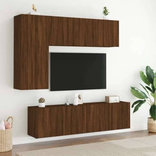 Zidni TV ormarići 2 kom smeđi boja hrasta 60x30x41 cm - Smeđi hrast 2 60 cm Cijena