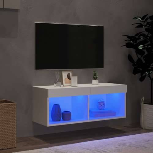 TV ormarić s LED svjetlima bijeli 80x30x30 cm Bijela 1 80 cm Cijena