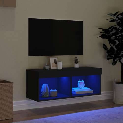 TV ormarići s LED svjetlima 2 kom crni 80x30x30 cm Crna 1 80 cm Cijena