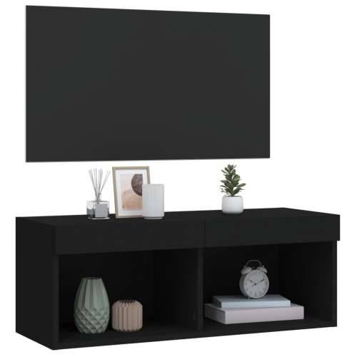 TV ormarići s LED svjetlima 2 kom crni 80x30x30 cm Crna 1 80 cm Cijena