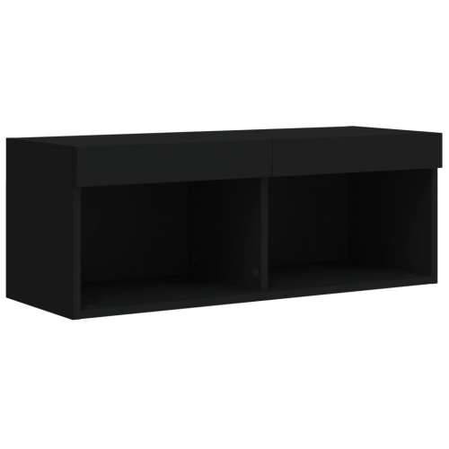TV ormarići s LED svjetlima 2 kom crni 80x30x30 cm Crna 1 80 cm Cijena