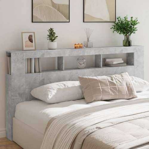 LED uzglavlje siva boja betona 200x18,5x103,5 cm - Beton siva 200 x 103.5 cm 1 Cijena