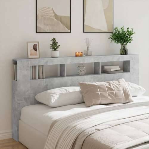 LED uzglavlje siva boja betona 200x18,5x103,5 cm - Beton siva 200 x 103.5 cm 1 Cijena