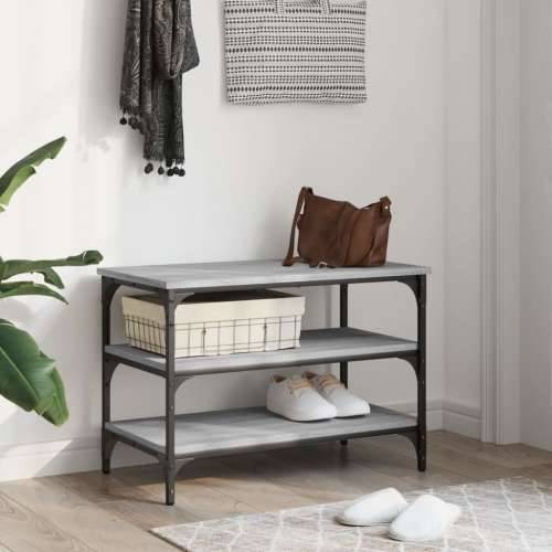 Klupa za cipele siva boja hrasta 70x38,5x49cm konstruirano drvo Sivi hrast sonoma 70 x 38.5 x 49 cm Cijena