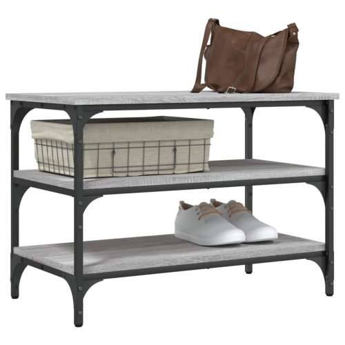 Klupa za cipele siva boja hrasta 70x38,5x49cm konstruirano drvo Sivi hrast sonoma 70 x 38.5 x 49 cm Cijena
