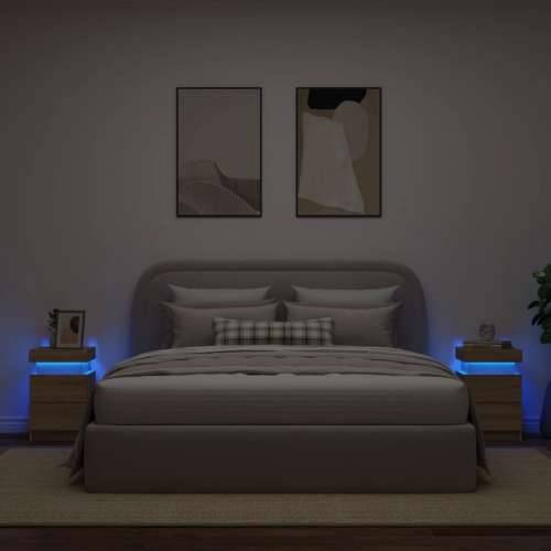 Noćni ormarići s LED svjetlima 2 kom boja hrasta 35x39x55 cm - sonoma hrast 2 Cijena