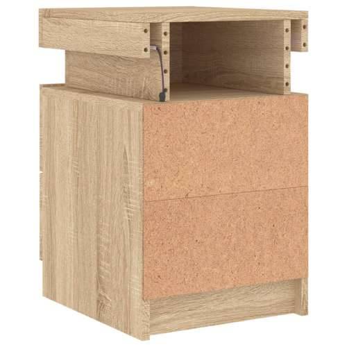 Noćni ormarići s LED svjetlima 2 kom boja hrasta 35x39x55 cm - sonoma hrast 2 Cijena