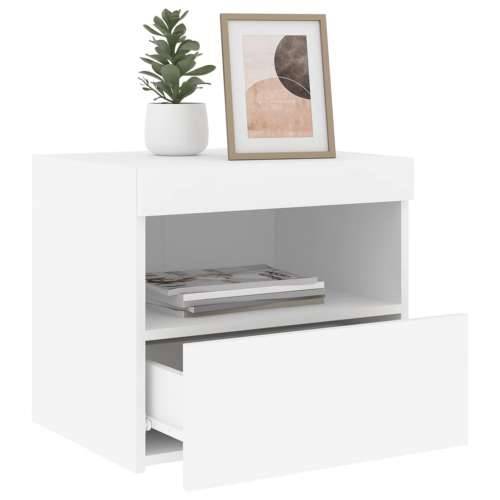 Noćni ormarić s LED svjetlima bijeli 50 x 40 x 45 cm - Bijela 1 Cijena