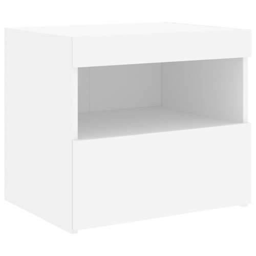 Noćni ormarić s LED svjetlima bijeli 50 x 40 x 45 cm - Bijela 1 Cijena